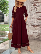 Isabellure – Sheer Panel Maxi Dress Women
