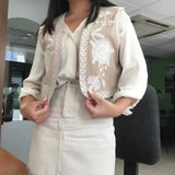 Boho-Style Floral Embroidered Vest with Open Front