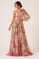 Women's Floral Maxi Dress with Side Split