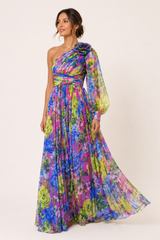 Women's Floral Maxi Dress with Side Split