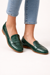 Mocassins plats pour femmes avec effet cuir gravé