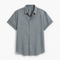 Camisa para hombre - Cierre con botones - Mezcla transpirable de algodón y lino - Corte regular - Mangas cortas