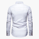 Men's slim fit shirt with patterned collar and cuffs