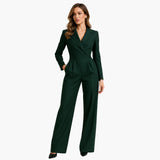 Women's wrap jumpsuit with defined waist