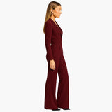 Women's wrap jumpsuit with defined waist