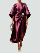 Amarielle – Elegant Draped Women Dress With Jewel Detail