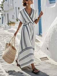 Fiore – Abito elegante con scollo incrociato e vita regolabile