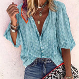 Emma | Casual Bedrukte Blouse Dames met Knoopsluiting voor Zomer 0