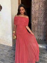 Tolinda - Robe maxi en mesh à une épaule