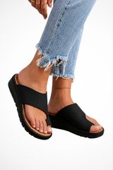 Sandalias ortopédicas de cuña con lazo para el dedo para mujer