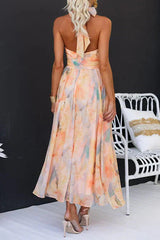 Halter Neck Midi Dress Women – Fitted Waistband & A-Line Silhouette