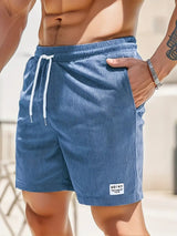 Marvello - Mens Swim Shorts With Elastic Waist Drawstring
