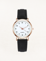 Women's Leather Watch in Rose Gold