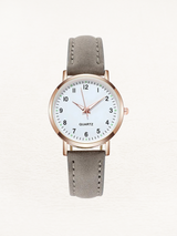 Women's Leather Watch in Rose Gold
