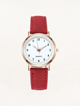 Women's Leather Watch in Rose Gold