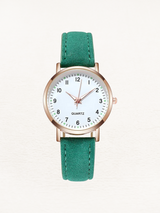 Women's Leather Watch in Rose Gold