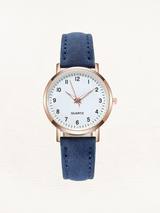 Women's Leather Watch in Rose Gold