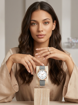 Women's Leather Watch in Rose Gold