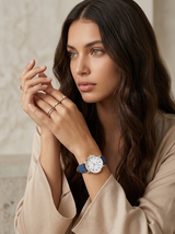 Women's Leather Watch in Rose Gold