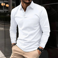 Polo à manches longues avec patte de boutonnage pour homme
