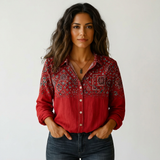 Chemise boutonnée pour femme Airy Botanical