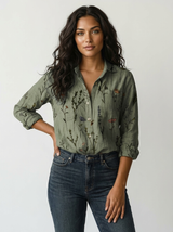 Chemise boutonnée pour femme Airy Botanical