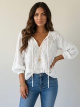 Airy Lace Blouse with Bohemian Look