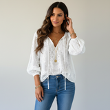Airy Lace Blouse with Bohemian Look