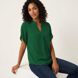 Blouse d'été à col en V pour femmes Airy