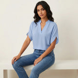Blouse d'été à col en V pour femmes Airy