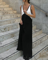 Lunévie - Maxikleid mit Kontrast-Flow