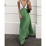Lunévie - Maxikleid mit Kontrast-Flow