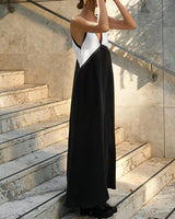 Lunévie - Maxikleid mit Kontrast-Flow