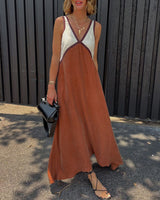 Lunévie - Maxikleid mit Kontrast-Flow