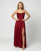Lozendra - Robe longue élégante pour femme avec fente latérale