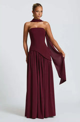 Lozendra - Strapless Flowing Maxi Dress
