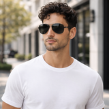 Ochelari de soare aviator polarizați cu protecție UV400 - cadru metalic ușor