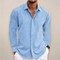 Camicia da uomo a maniche lunghe con patta di bottoni