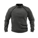 Sudadera de forro polar estilo militar con cremallera de cuarto para hombre
