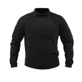 Sudadera de forro polar estilo militar con cremallera de cuarto para hombre
