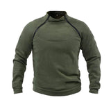 Sudadera de forro polar estilo militar con cremallera de cuarto para hombre
