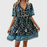 Lioraine – Virágos V-nyakú miniruha
