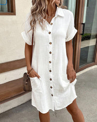 Airy Women's Summer Shirt Dress with Button Closure