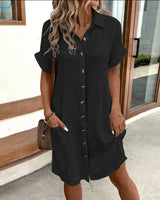 Airy Women's Summer Shirt Dress with Button Closure