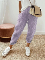 Nina | Pantalon décontracté pour femmes | Coton rayé