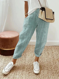 Nina | Pantalon décontracté pour femmes | Coton rayé