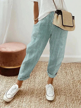 Nina | Pantalon décontracté pour femmes | Coton rayé