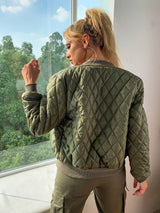 Zarelle – Chaqueta acolchada para mujer con cremallera frontal