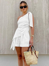 Vienelle - One Shoulder Two Piece Set