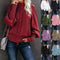 Maglione a maglia grossa da donna con collo alto e maniche voluminose